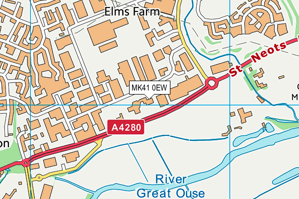 MK41 0EW map - OS VectorMap District (Ordnance Survey)