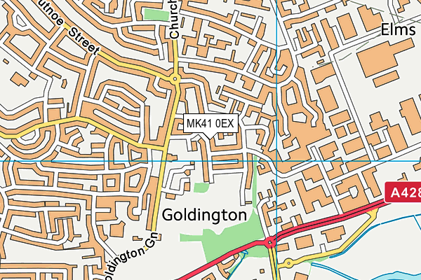 MK41 0EX map - OS VectorMap District (Ordnance Survey)