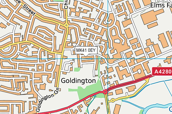 MK41 0EY map - OS VectorMap District (Ordnance Survey)