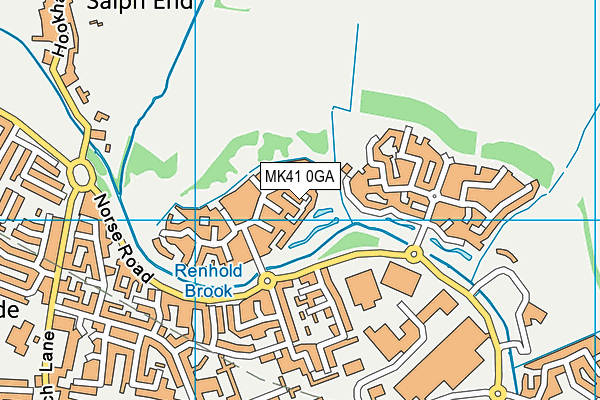 MK41 0GA map - OS VectorMap District (Ordnance Survey)