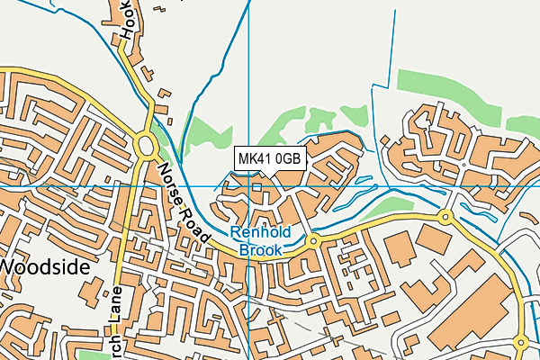 MK41 0GB map - OS VectorMap District (Ordnance Survey)