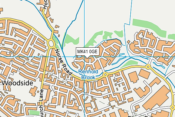 MK41 0GE map - OS VectorMap District (Ordnance Survey)
