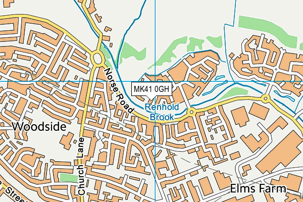 MK41 0GH map - OS VectorMap District (Ordnance Survey)