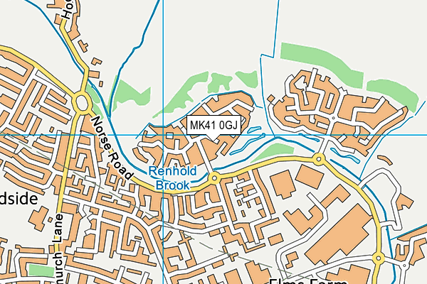 MK41 0GJ map - OS VectorMap District (Ordnance Survey)