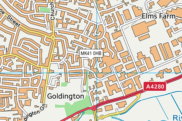 MK41 0HB map - OS VectorMap District (Ordnance Survey)