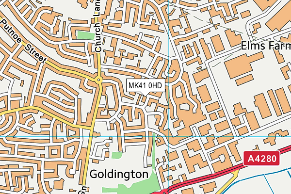 MK41 0HD map - OS VectorMap District (Ordnance Survey)