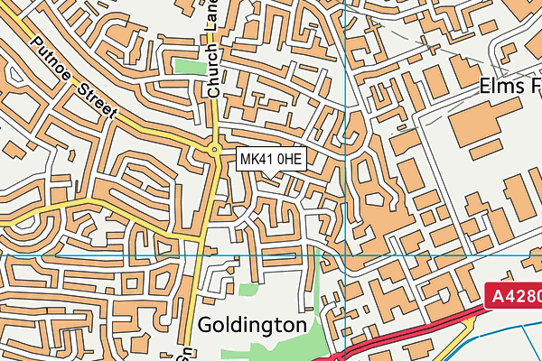 MK41 0HE map - OS VectorMap District (Ordnance Survey)