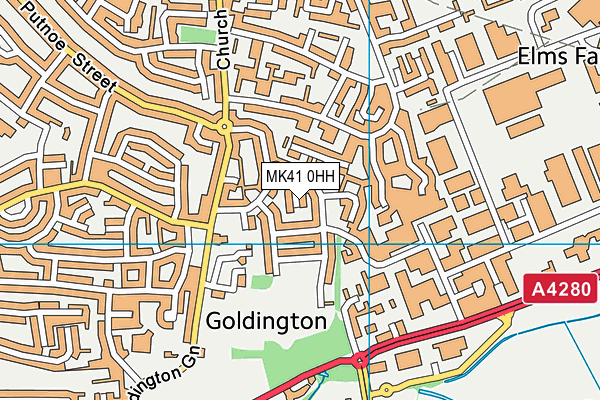 MK41 0HH map - OS VectorMap District (Ordnance Survey)