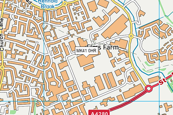 MK41 0HR map - OS VectorMap District (Ordnance Survey)