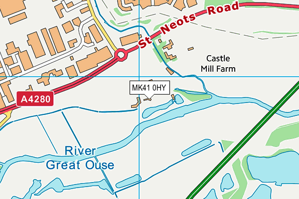 MK41 0HY map - OS VectorMap District (Ordnance Survey)