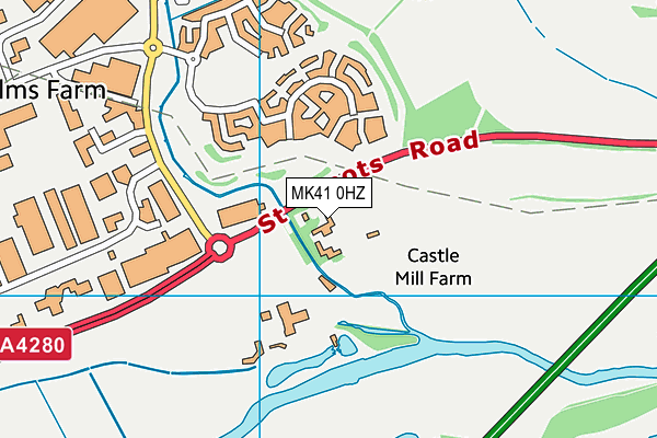 MK41 0HZ map - OS VectorMap District (Ordnance Survey)