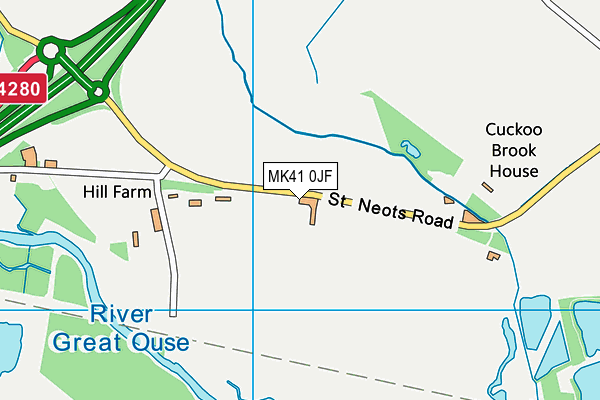 MK41 0JF map - OS VectorMap District (Ordnance Survey)