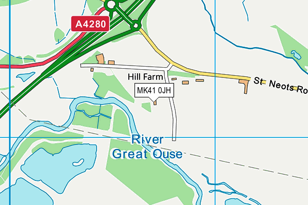 MK41 0JH map - OS VectorMap District (Ordnance Survey)