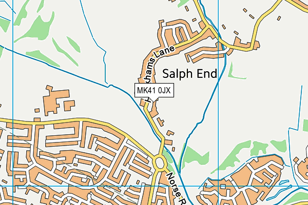 MK41 0JX map - OS VectorMap District (Ordnance Survey)