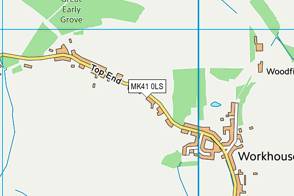 MK41 0LS map - OS VectorMap District (Ordnance Survey)