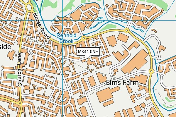 MK41 0NE map - OS VectorMap District (Ordnance Survey)