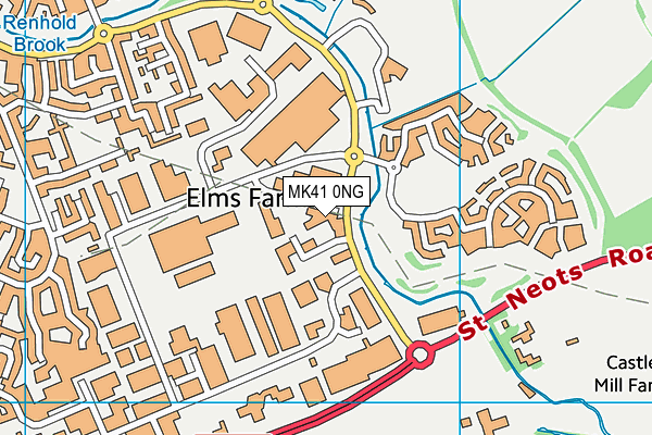 MK41 0NG map - OS VectorMap District (Ordnance Survey)