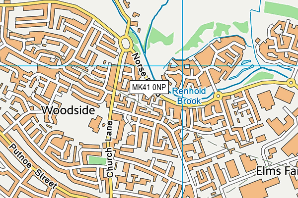 MK41 0NP map - OS VectorMap District (Ordnance Survey)