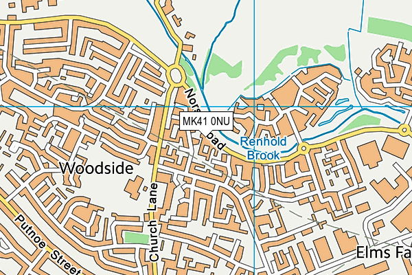 MK41 0NU map - OS VectorMap District (Ordnance Survey)