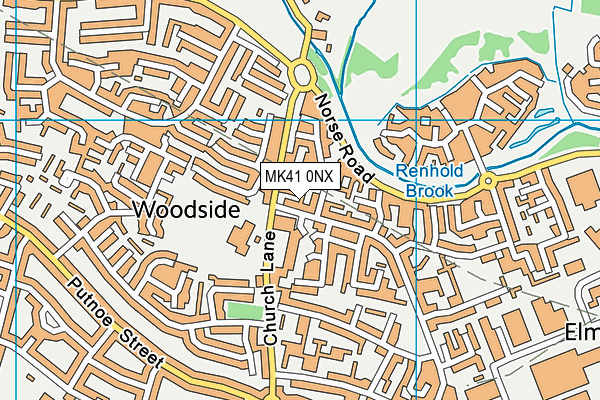 MK41 0NX map - OS VectorMap District (Ordnance Survey)