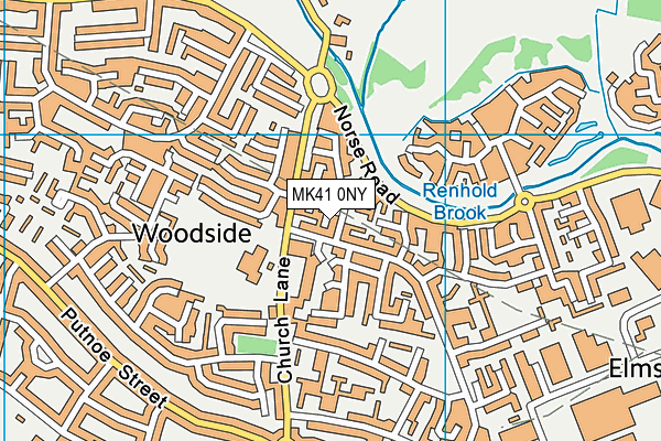 MK41 0NY map - OS VectorMap District (Ordnance Survey)