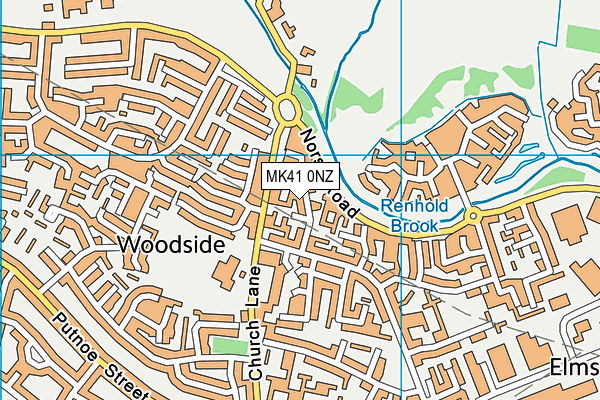 MK41 0NZ map - OS VectorMap District (Ordnance Survey)