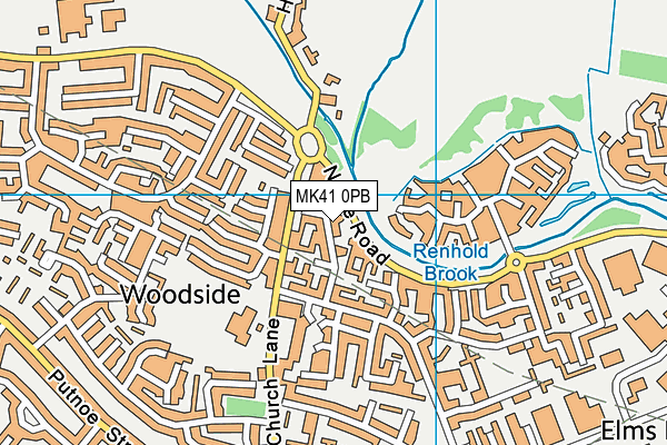 MK41 0PB map - OS VectorMap District (Ordnance Survey)