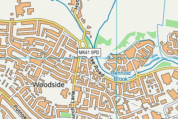 MK41 0PD map - OS VectorMap District (Ordnance Survey)