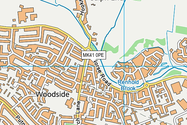 MK41 0PE map - OS VectorMap District (Ordnance Survey)