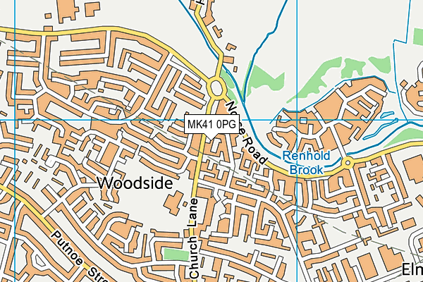 MK41 0PG map - OS VectorMap District (Ordnance Survey)