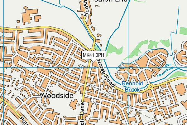 MK41 0PH map - OS VectorMap District (Ordnance Survey)