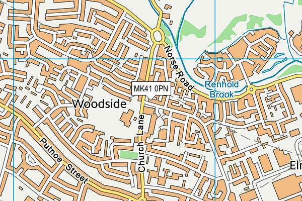 MK41 0PN map - OS VectorMap District (Ordnance Survey)