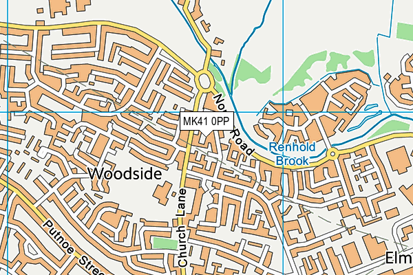 MK41 0PP map - OS VectorMap District (Ordnance Survey)