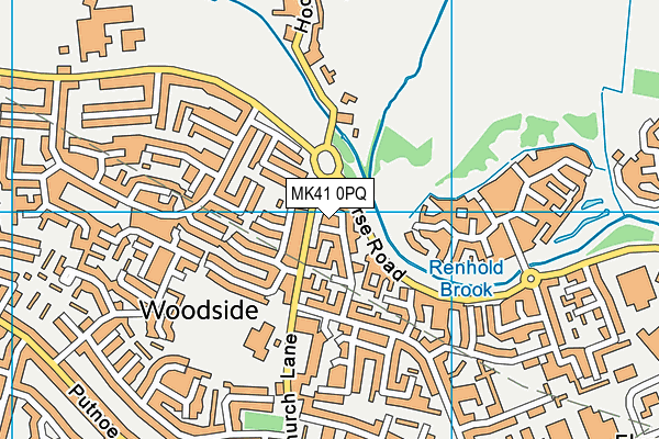 MK41 0PQ map - OS VectorMap District (Ordnance Survey)