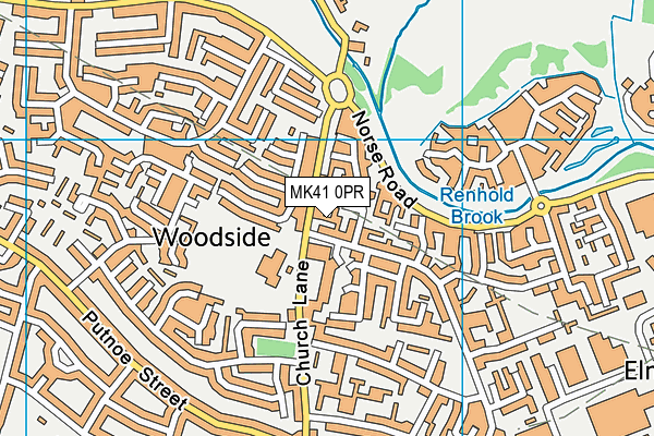 MK41 0PR map - OS VectorMap District (Ordnance Survey)