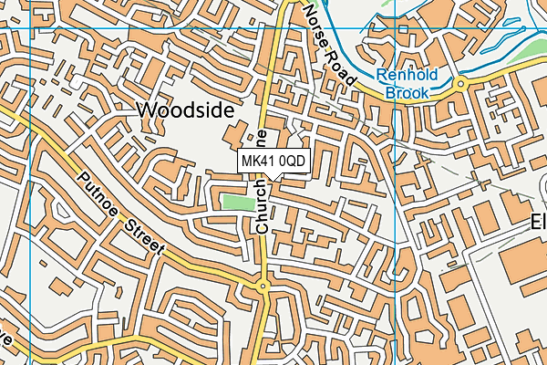 MK41 0QD map - OS VectorMap District (Ordnance Survey)