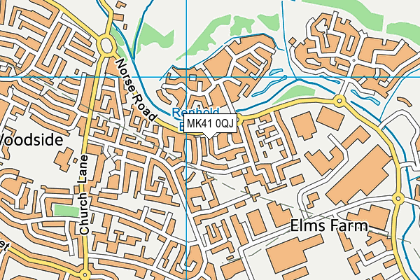 MK41 0QJ map - OS VectorMap District (Ordnance Survey)