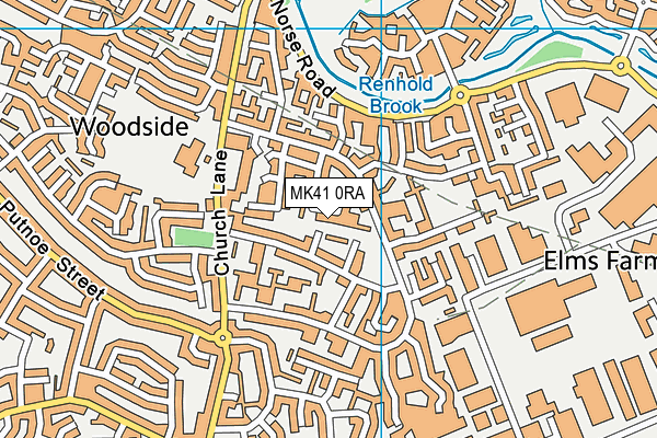 MK41 0RA map - OS VectorMap District (Ordnance Survey)