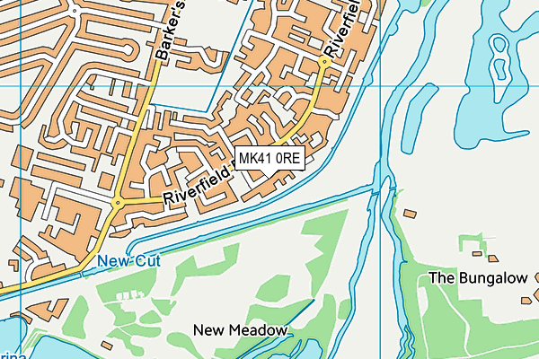 MK41 0RE map - OS VectorMap District (Ordnance Survey)