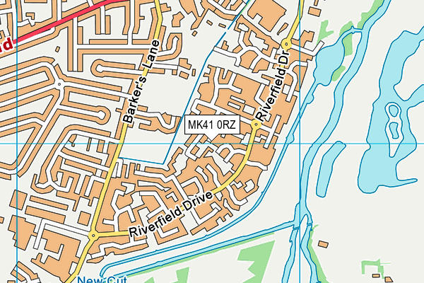 MK41 0RZ map - OS VectorMap District (Ordnance Survey)
