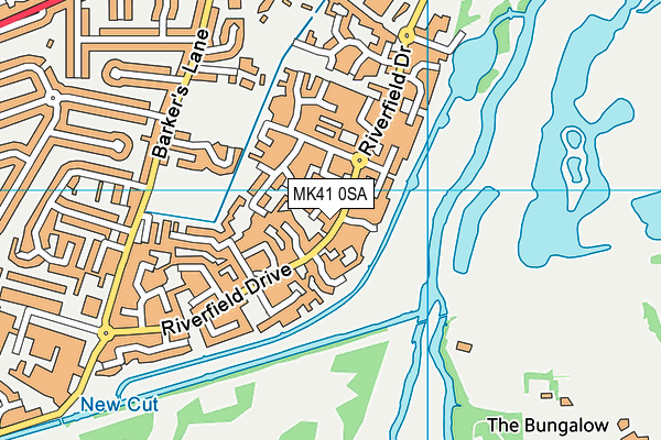 MK41 0SA map - OS VectorMap District (Ordnance Survey)