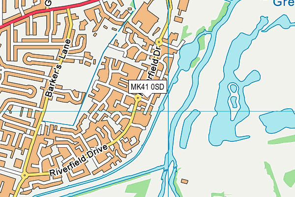 MK41 0SD map - OS VectorMap District (Ordnance Survey)