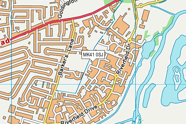 MK41 0SJ map - OS VectorMap District (Ordnance Survey)