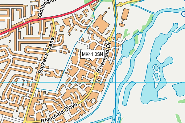 MK41 0SN map - OS VectorMap District (Ordnance Survey)