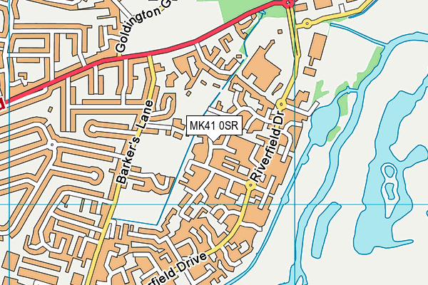 MK41 0SR map - OS VectorMap District (Ordnance Survey)