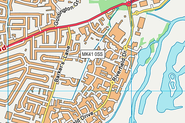 MK41 0SS map - OS VectorMap District (Ordnance Survey)