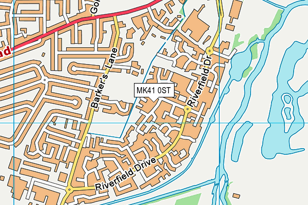 MK41 0ST map - OS VectorMap District (Ordnance Survey)