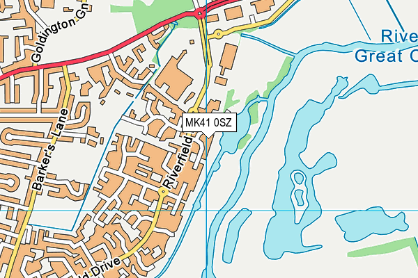 MK41 0SZ map - OS VectorMap District (Ordnance Survey)
