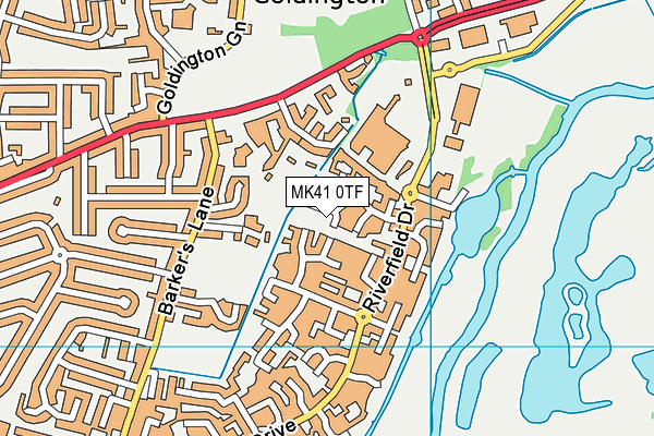 MK41 0TF map - OS VectorMap District (Ordnance Survey)