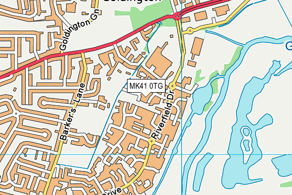 MK41 0TG map - OS VectorMap District (Ordnance Survey)